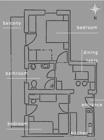 Zimmerplan im Apartment Flora
